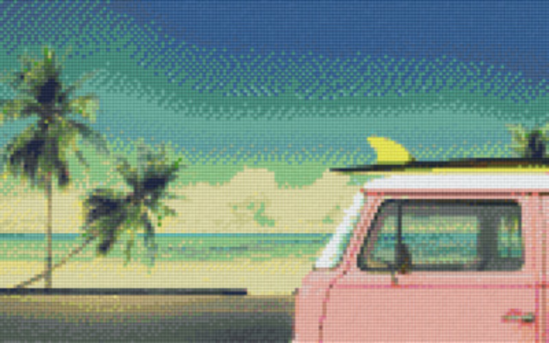 Beach Surf Eight [8] Baseplate PixelHobby Mini-mosaic Art Kit image 0